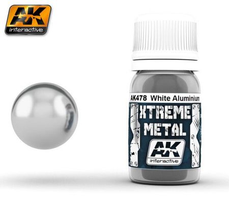 Металлик белый алюминий, серия XTREME METAL, 30 мл (AK Interactive AK478 White Aluminium), эмалевый