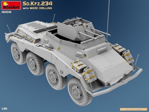 1/35 Німецький бронеавтомобіль&nbsp;Sd.Kfz.234 з установкою&nbsp;MG-151 Drilling (Miniart 40014), збірна модель