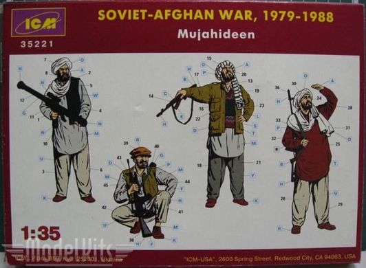 1/35 Моджахеды, советско-афганская война 1979-88 года, 4 фигуры (ICM 35221)