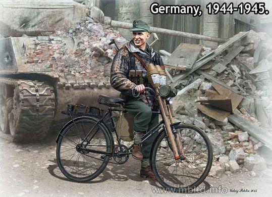 1/35 Volkssturm, германский "охотник на танков", 1944-45 гг (1 фигурка + велосипед) (Master Box 35179)