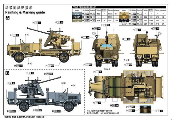 1/35 Зенітна самохідна установка з 50-мм Flak-41 на шасі Mercedes-Benz L4500A (Trumpeter 09595), збірна модель