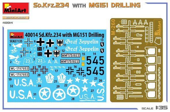 1/35 Німецький бронеавтомобіль&nbsp;Sd.Kfz.234 з установкою&nbsp;MG-151 Drilling (Miniart 40014), збірна модель