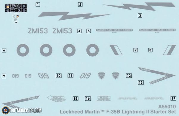 1/72 Багатоцільовий винищувач F-35B Lightning II, серія Starter Set з фарбами та клеєм (Airfix A55010), збірна модель