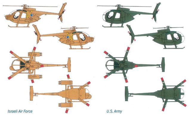 1/72 Гелікоптер MH-6/AH-6A Night Fox (Italeri 017) збірна модель