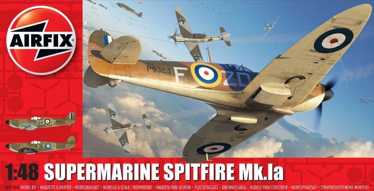 1/48 Supermarine Spitfire Mk.Ia британский истребитель (Airfix A05126A), сборная модель