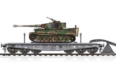 1/72 Танк Pz.Kpfw.VI Ausf.E Tiger I та залізнична платформа Type SSyms 80 (Hobbyboss 82934), збірні моделі
