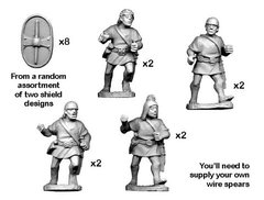 Древние (Ancients) - Spanish Scutari with Spear - Charging (8) - Crusader Miniatures NS-CM-ANS002