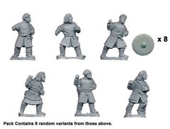 Темные века (Dark Ages) - Bareheaded Saxons with spears (8) - Crusader Miniatures NS-CM-DAS011