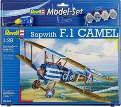1/28 Sopwith F.1 Camel истребитель Первой мировой + клей + краски + кисточка (Revell 64747)
