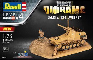 1/76 Діорама із САУ Sd.Kfz.124 Wespe та фігурами, серія First Diorama з фарбами та клеєм (Revell 03334), збірна модель
