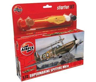1/72 Supermarine Spitfire Mk.IA + клей + фарба + пензлик (Airfix 55100) збірна модель