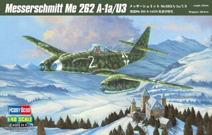 1/48 Messerschmitt Me-262A-1a/U3 германский реактивный самолет (HobbyBoss 80371) сборная модель