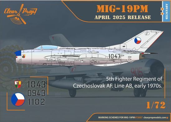 1/72 Истребитель МиГ-19ПМ, серия Advanced Kit с фототравлением (Clear Prop Models CP72057), сборная модель