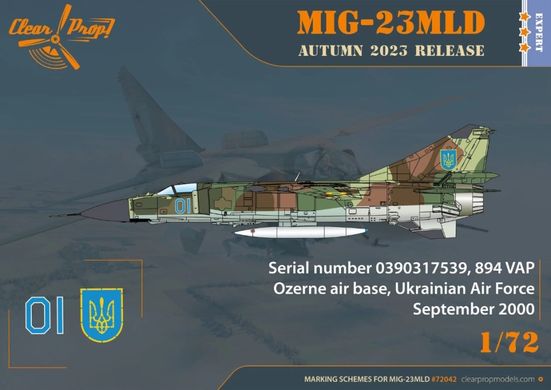 1/72 Винищувач МіГ-23МЛД Військово-повітряних Сил України, серія Expert Kit (Clear Prop CP72042), збірна модель