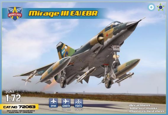 1/72 Dassault Mirage III EA/EBR многоцелевой ударный самолет (Modelsvit 72063), сборная модель
