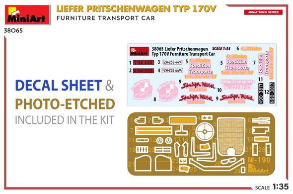 1/35 Liefer Pritschenwagen Typ 170V фургон перевезення меблів (Miniart 38065), збірна модель