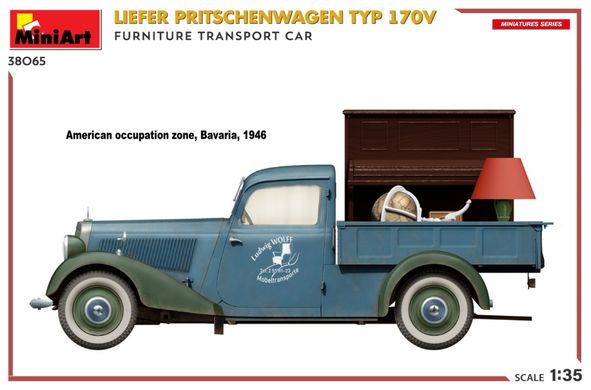 1/35 Liefer Pritschenwagen Typ 170V фургон перевозки мебели (Miniart 38065), сборная модель