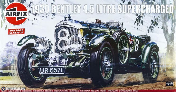 1/12 Автомобиль Bentley 4.5 Litre Supercharged 1930 года, серия Vintage Classics (Airfix A20440V), сборная модель