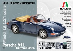 1/24 Автомобиль Porsche 911 Carrera Cabrio, цветной пластик (Italeri 3679) сборная модель