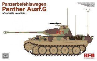1/35&nbsp;Panzerbefehlswagen Panther Ausf.G німецький командирський танк, з набірними робочими траками (Rye Field Model RM5089), збірна модель
