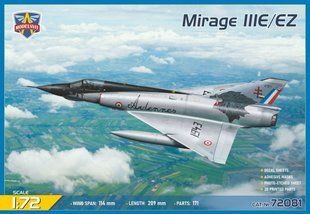 1/72 Mirage IIIE/EZ&nbsp;багатоцільовий винищувач ВПС Франції/ПАР, в комплекті 3D-друковані деталі&nbsp;(ModelSvit 72081), збірна модель