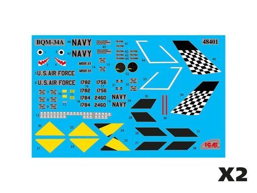 1/48 BQM-34А (Q-2C) Firebee американский БПЛА, 2 штуки (ICM 48403), сборные пластиковые