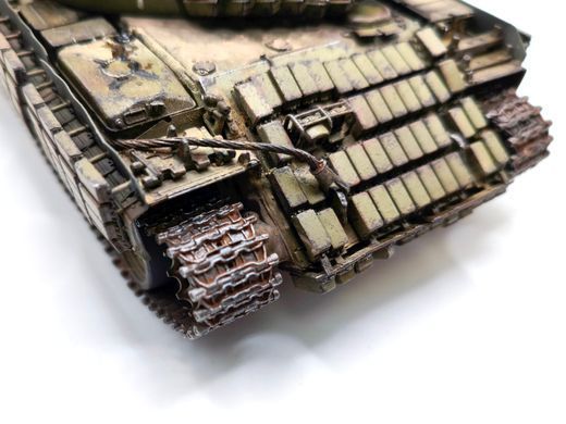 1/35 Танк Т-55АМВ "Leopard 2" Вооруженных Сил Украины, готовая модель авторской работы