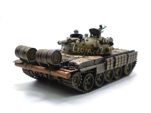 1/35 Танк Т-55АМВ "Leopard 2" Вооруженных Сил Украины, готовая модель авторской работы