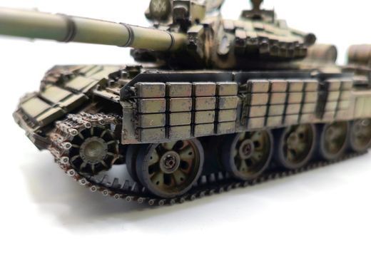 1/35 Танк Т-55АМВ "Leopard 2" Вооруженных Сил Украины, готовая модель авторской работы