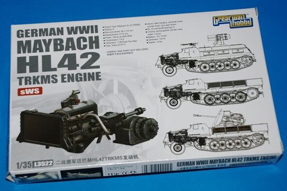 1/35 Германский двигатель Maybach HL42 TRKMS для транспортеров sWS (Great Wall Hobby L3522)