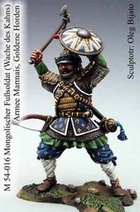 54mm Mongolischer Fusssoldat (Wache des Khans), Armee Marmais, Goldene Horden, коллекционная оловянная миниатюра, сборная неокрашенная (Muritz Miniaturen)
