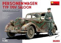 1/35 Personenwagen TYP 170V Saloon штабний автомобіль з фігуркою (MiniArt 35203), збірна модель