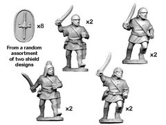 Древние (Ancients) - Spanish Scutari with Sword - Charging (8) - Crusader Miniatures NS-CM-ANS004