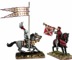 Mirliton Miniatures - Миниатюра 25-28 mm Fantasy - Mounted Trumpeter and Standard Bearer - MRLT-ME044