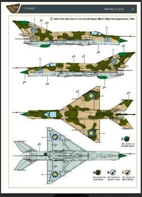 1/48 Декаль для МиГ-21 ВВС Украины, 6 вариантов (Clear Prop Decals CPD48005)