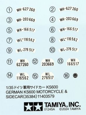 1/35 Німецький мотоцикл&nbsp;Zundapp KS600 з фігурами (Tamiya 35384), збірна модель
