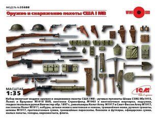 1/35 Зброя та спорядження піхоти США Першої світової (ICM 35688), збірні пластикові