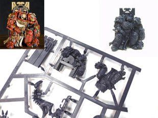 Фигурка Blood Angels Dead Terminator на троне и 20 генокрадов из набора Warhammer 40k Space Hulk, сборные пластиковые (Games Workshop), без коробки