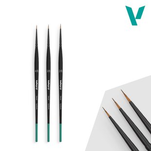 Набор тонких кистей: 4/0, 3/0 и 2/0, синтетика (Vallejo Round Brush Set B02990)