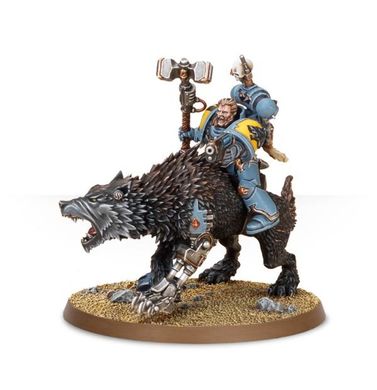 Space Wolves Thunderwolf Cavalry (Космические Волки: Кавалерия), 3 фигуры + 3 волка (Games Worksop 53-09)