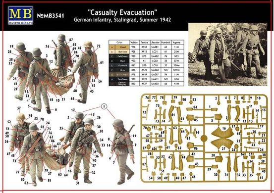 1/35 "Casualty Evacuation", German Infantry, Stalingrad, Summer 1942 (Master Box 3541)