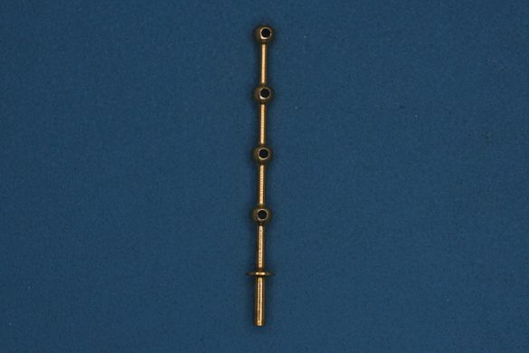 Леерная стойка на 4 каната/троса, длина 15 мм (+3 мм основание), латунная, 20 штук (RB Model 074 154)