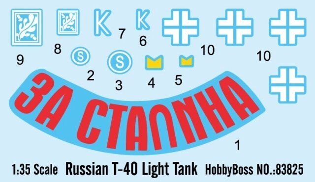 1/35 Т-40 советский легкий танк (HobbyBoss 83825) сборная модель