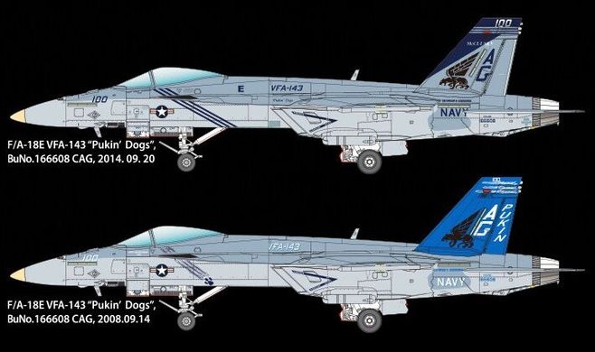 1/72 F/A-18E Super Hornet VFA-143 "Pukin Dogs" американский палубник (Academy 12547) сборная модель