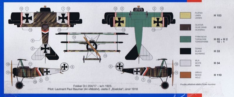 1/44 Fokker Dr.1 винищувач Першої світової (Smer 0805), збірна модель