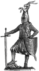 54 мм Германский рыцарь, 13 век (EK Castings M-223), коллекционная оловянная миниатюра