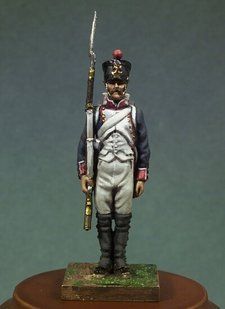 30мм Рядовий лінійної піхоти 1810 рік, 3 штуки, серія Napoleonic War in 30mm (Andrea Miniatures NA-004), збірна олов'яна нефарбована мініатюра