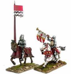 Mirliton Miniatures - Миниатюра 25-28 mm Fantasy - Mounted Trumpeter and Standard Bearer (2) - MRLT-ME045