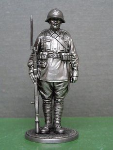 54 мм Красноармеец пехоты РККА, 1939-41 гг., оловянная миниатюра (EK Castings WWII-22)