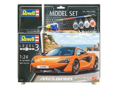1/24 Автомобиль McLaren 570S, серия Model Set с красками и клеем (Revell 67051), сборная модель